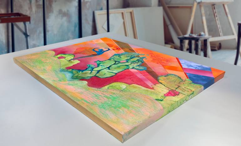 Original Surrealism Fantasy Mixed Media by Abol Bahadori