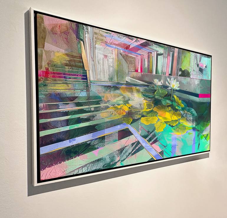 Original Color Field Painting Architecture Mixed Media by Abol Bahadori