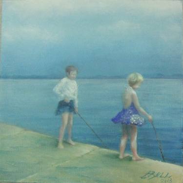 Print of Realism Children Paintings by Lynne Bellchamber