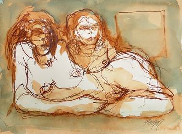 Original Expressionism Erotic Drawings by Stewart Fletcher