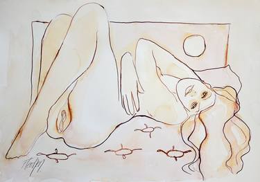 Original Expressionism Nude Mixed Media by Stewart Fletcher