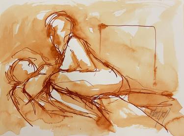 Original Expressionism Erotic Drawings by Stewart Fletcher