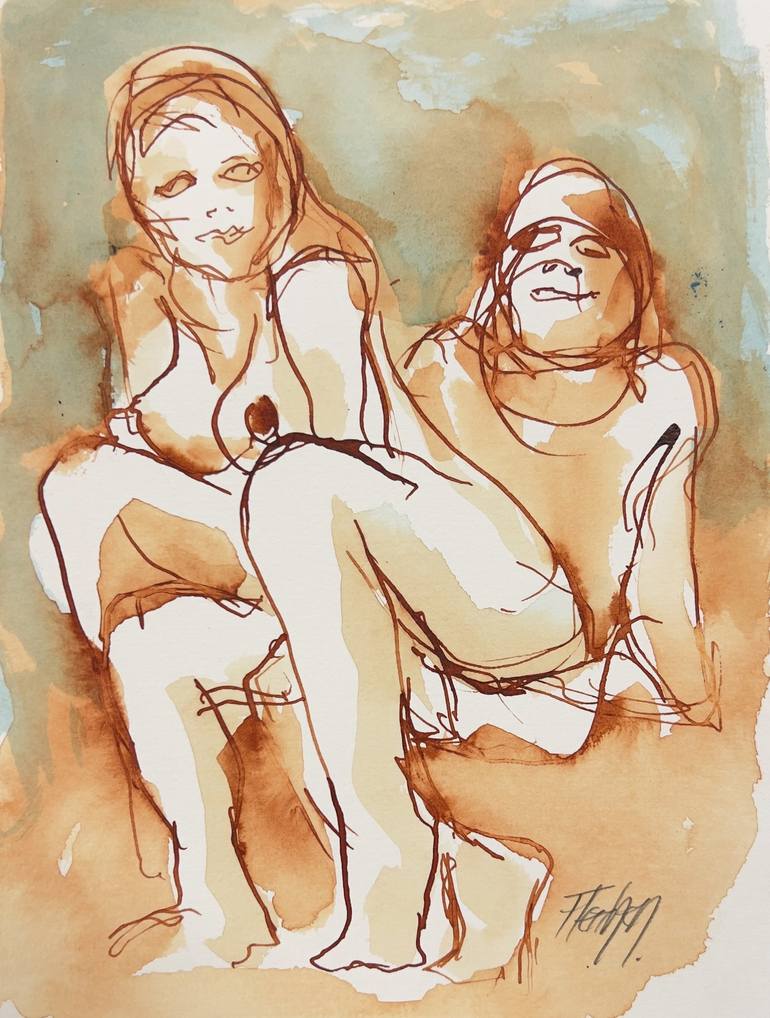 Print of Expressionism Erotic Drawings by Stewart Fletcher