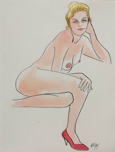 Original Figurative Nude Drawings by Stewart Fletcher