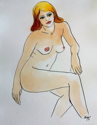 Original Figurative Nude Drawings by Stewart Fletcher