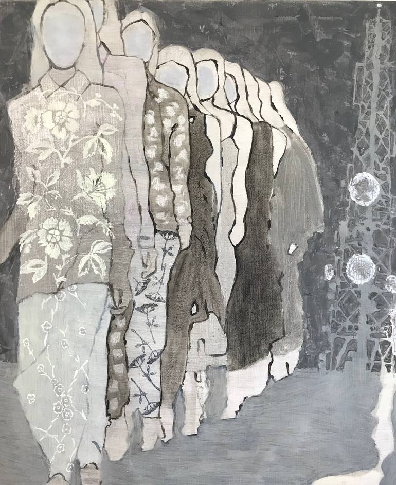 Original Conceptual People Painting by Hester Van Dapperen