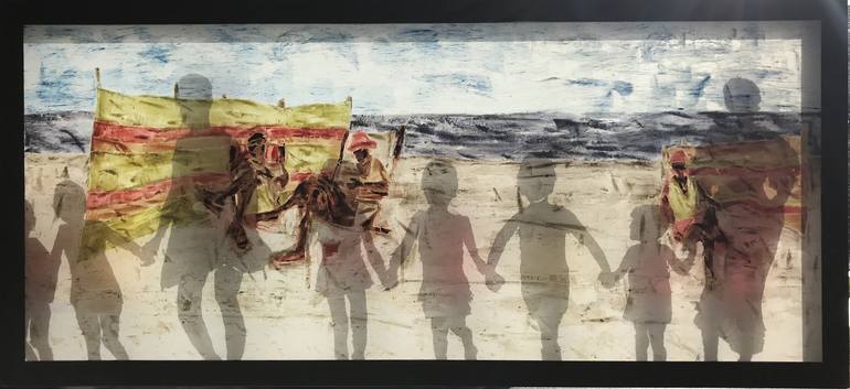 Original Conceptual Beach Painting by Hester van Dapperen