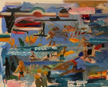 Original Abstract Beach Paintings by Deirdre Burke