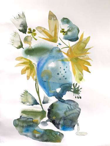 Original Abstract Expressionism Botanic Paintings by Deirdre Burke