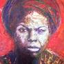 Original portrait of Miss Simone.
I finally watched the movie (What Happened Miss Simone?) and it immediately inspired a portrait, which took a whole day, in one sitting (well, standing.)
I wanted the depth of the paint and the heavy strokes and scrapes to, in some small way, represent the hardships she endured.