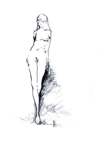 Original Figurative Nude Drawings by Franz Pagot