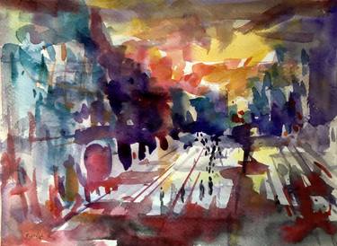 Original Expressionism Cities Paintings by Konrad Biro