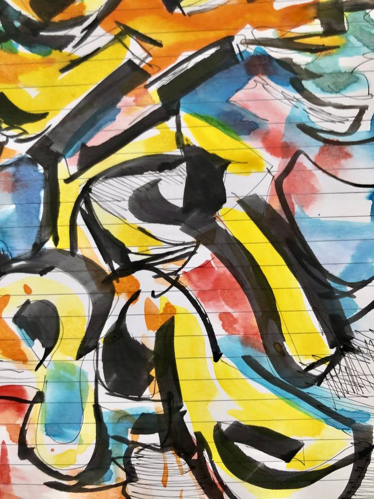 Original Abstract Graffiti Mixed Media by Konrad Biro