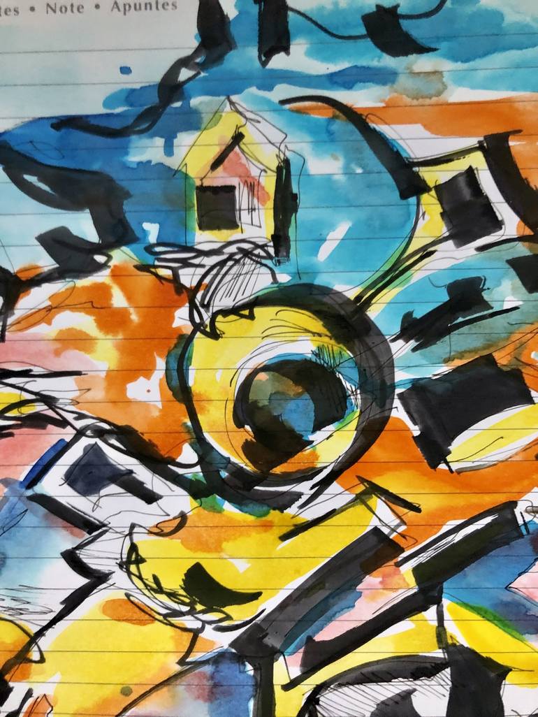 Original Abstract Graffiti Mixed Media by Konrad Biro