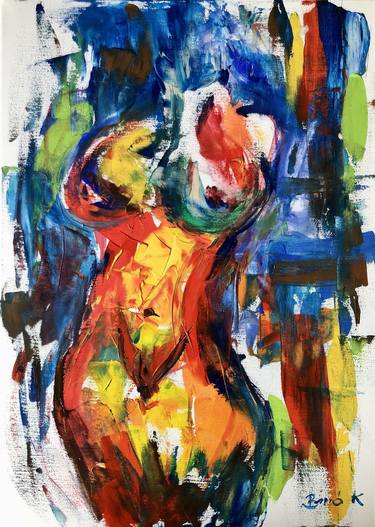 Original Abstract Nude Paintings by Konrad Biro