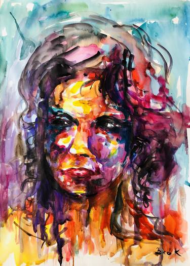 Print of Expressionism Portrait Paintings by Konrad Biro