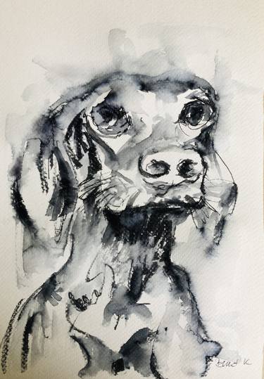 Print of Expressionism Dogs Drawings by Konrad Biro