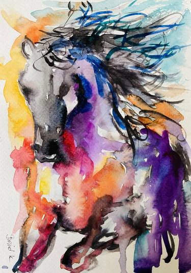 Print of Expressionism Horse Paintings by Konrad Biro