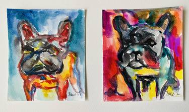 French bulldog (2 watercolor for one price ) thumb