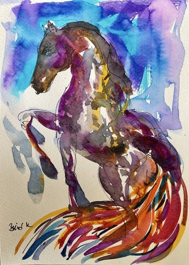 Print of Abstract Horse Paintings by Konrad Biro