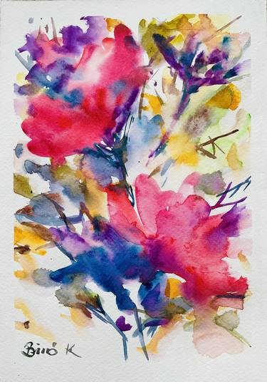 Print of Abstract Floral Paintings by Konrad Biro