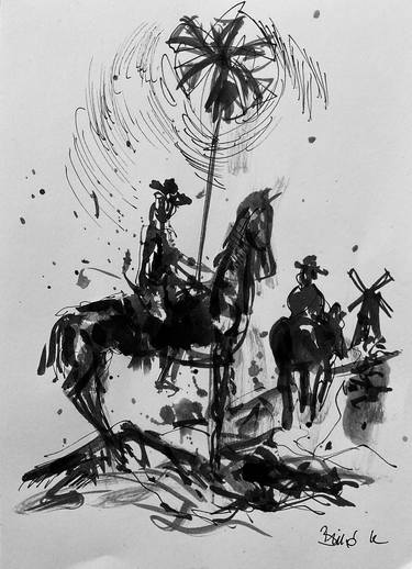 Don Quixote and Sancho art by Konrad Biro thumb