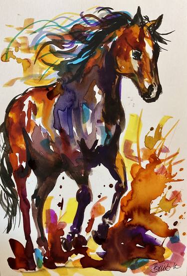 Original Fine Art Horse Paintings by Konrad Biro