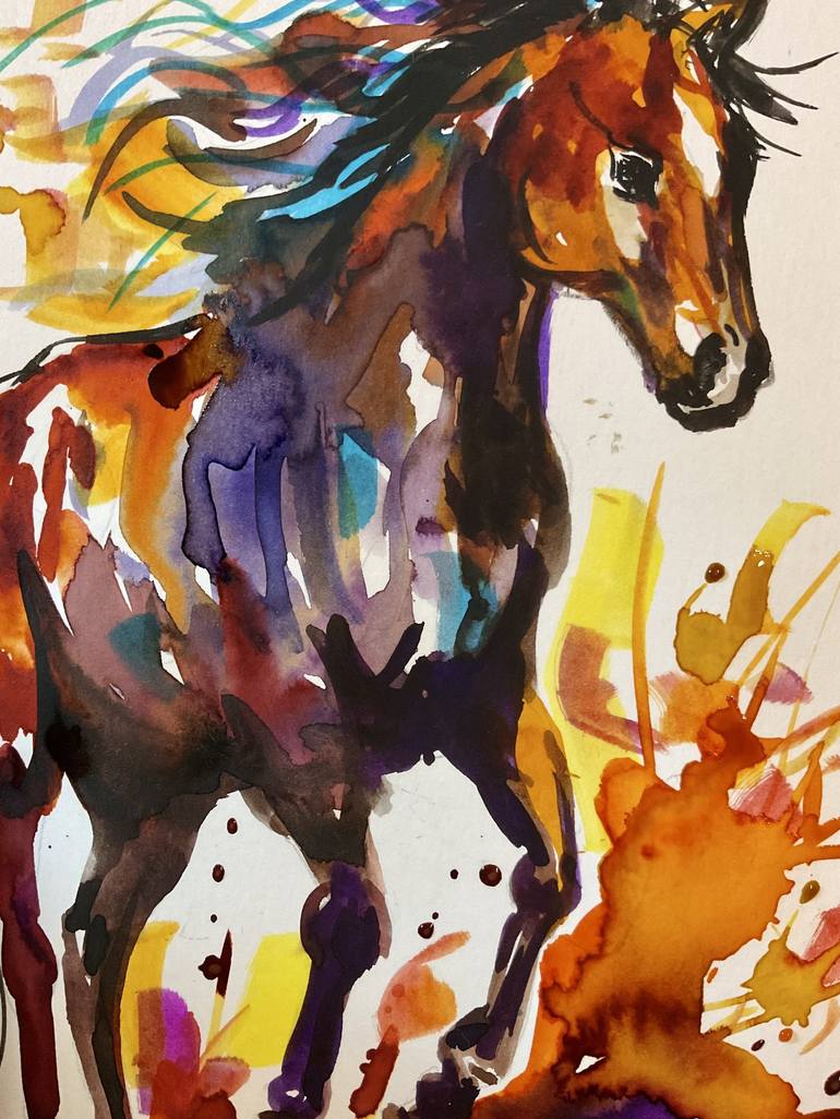 Original Contemporary Horse Painting by Konrad Biro