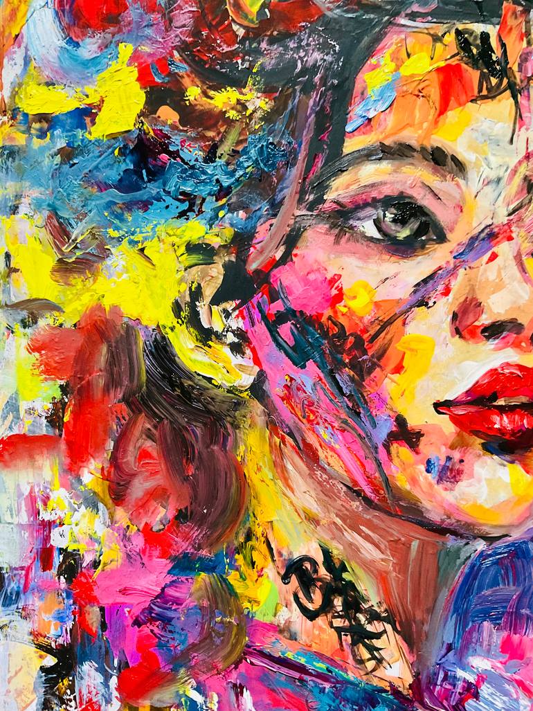 Original Abstract People Painting by Konrad Biro