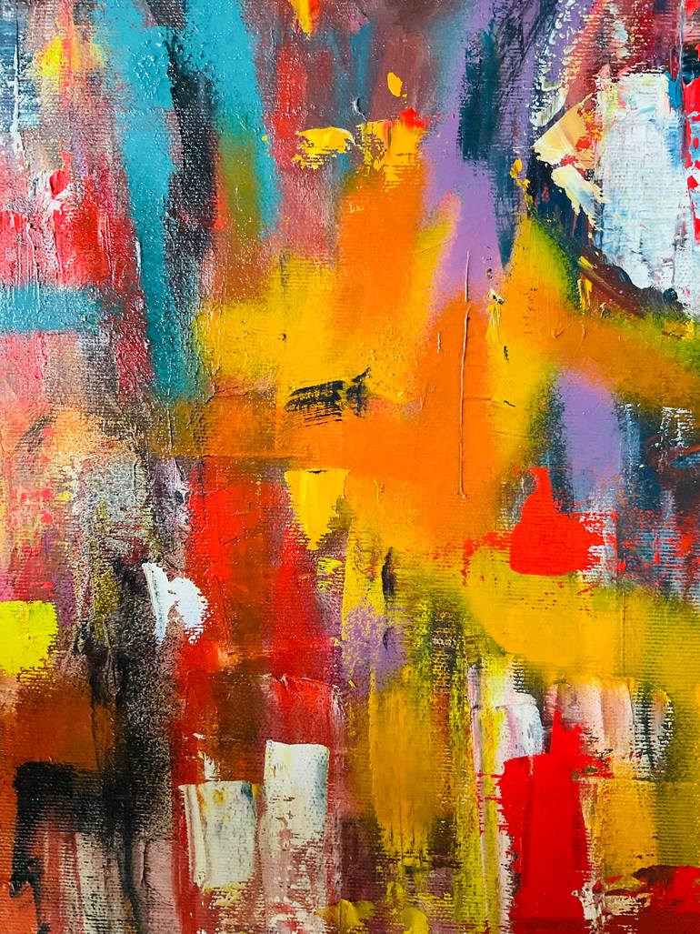 Original Abstract People Painting by Konrad Biro