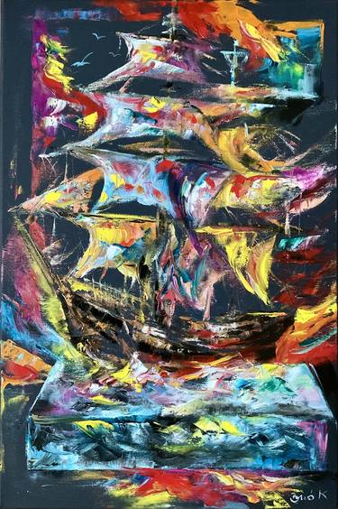 Print of Abstract Ship Paintings by Konrad Biro