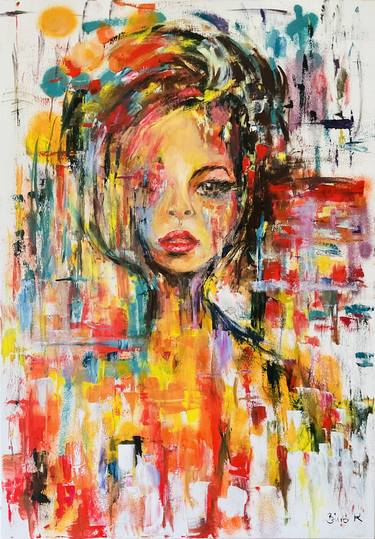 Print of Abstract Expressionism Portrait Paintings by Konrad Biro