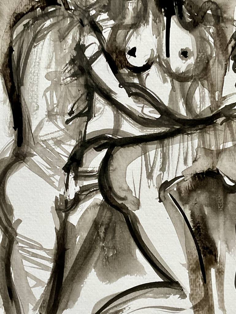 Original Black & White Erotic Drawing by Konrad Biro