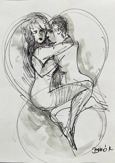 Original Abstract Love Drawings by Konrad Biro