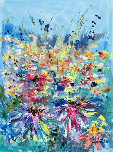 Original Abstract Floral Paintings by Konrad Biro