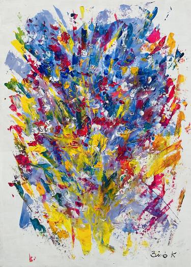 Original Abstract Floral Paintings by Konrad Biro