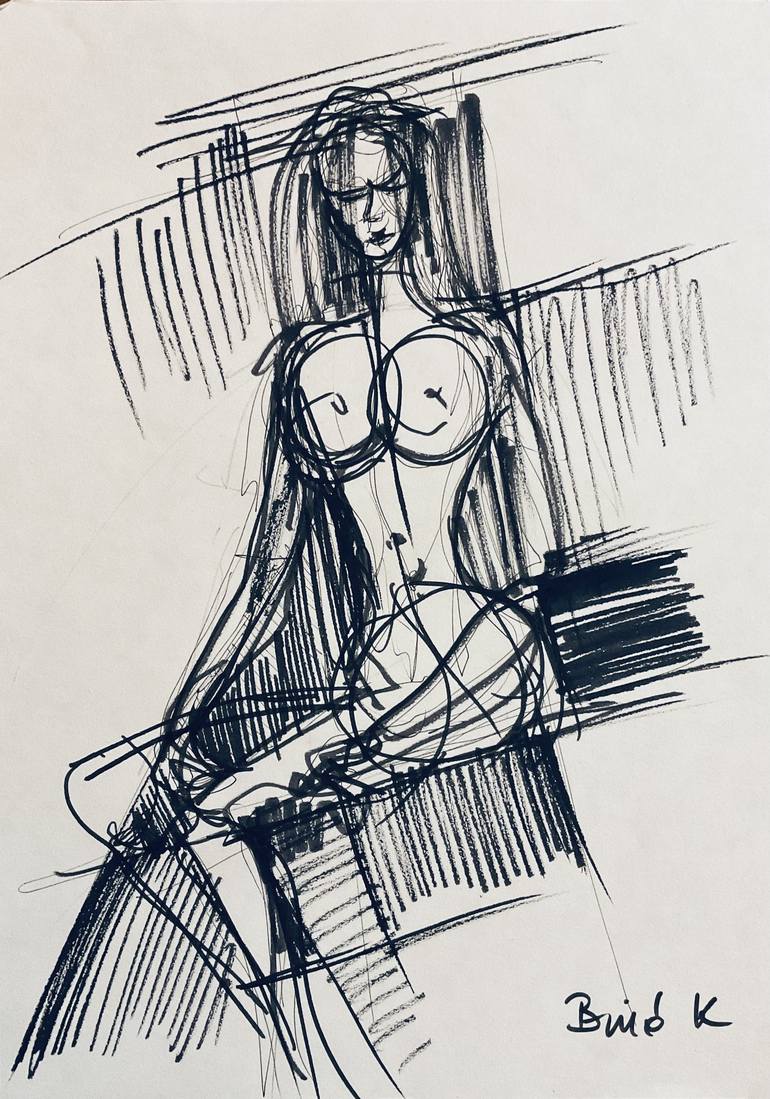 Print of Contemporary Women Drawings by Konrad Biro