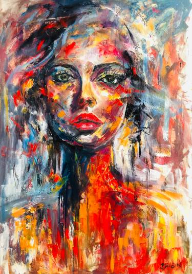 Original Abstract Women Paintings by Konrad Biro
