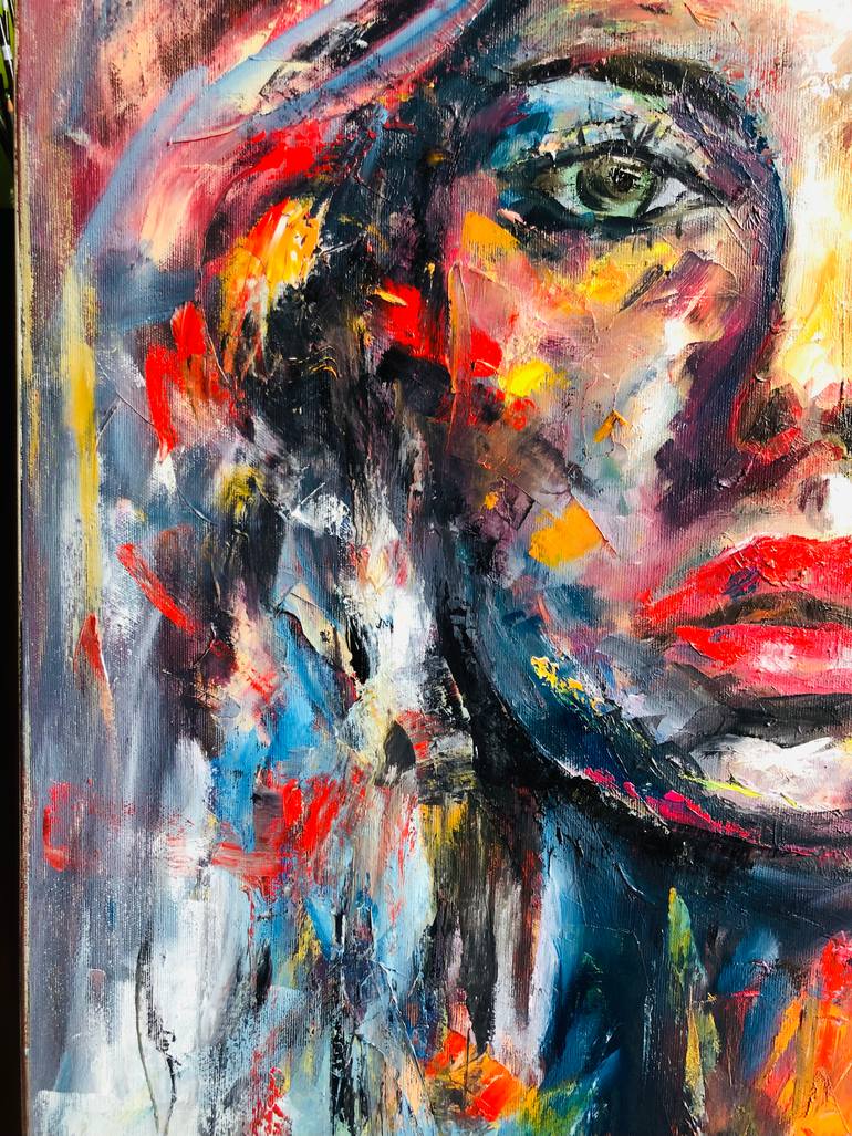 Original Abstract Women Painting by Konrad Biro