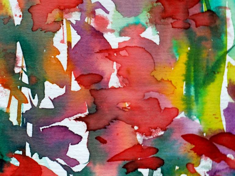 Original Abstract Floral Painting by Konrad Biro