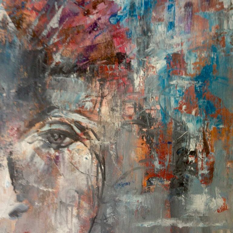 Original Abstract Portrait Painting by Konrad Biro