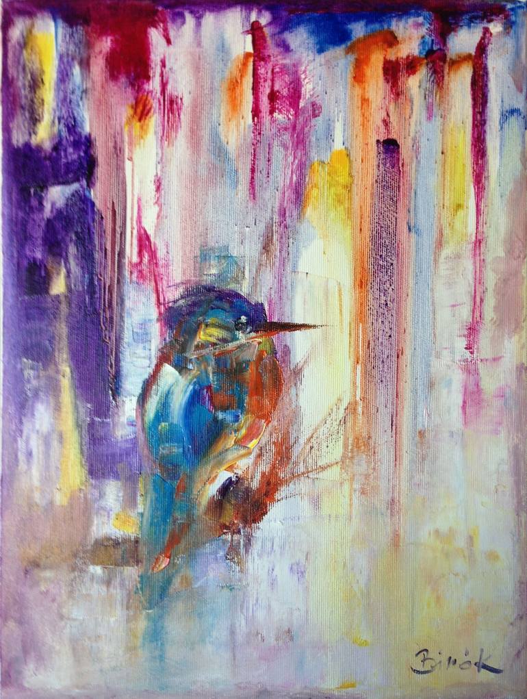 birds paintings abstract