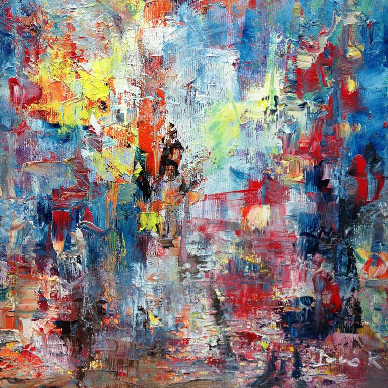 Original Impressionism Abstract Painting by Konrad Biro