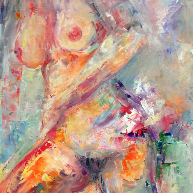 Original Abstract Nude Painting by Konrad Biro