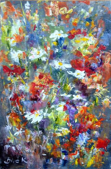 Original Abstract Floral Paintings by Konrad Biro