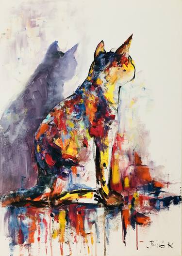 Print of Cats Paintings by Konrad Biro