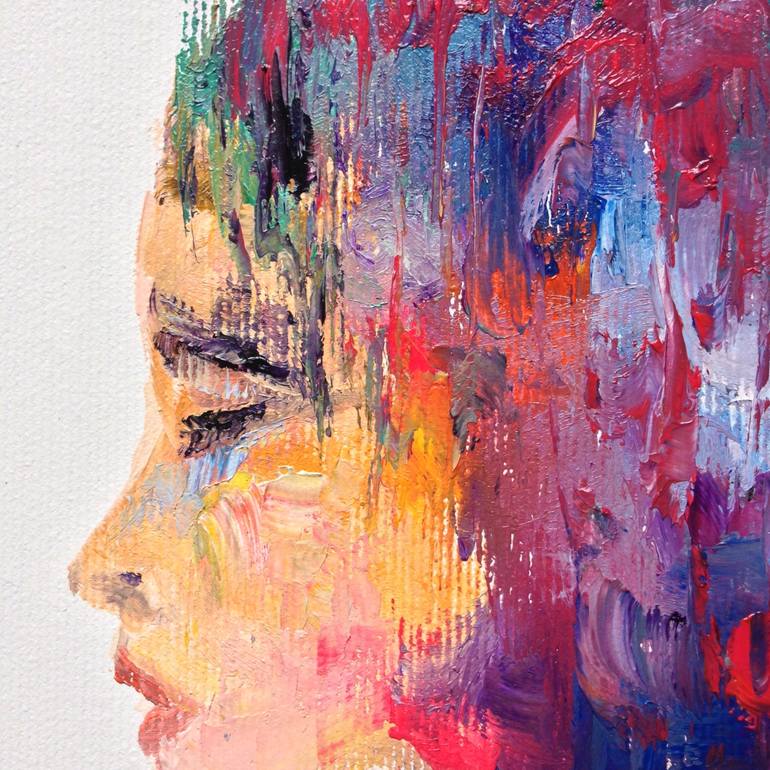 Original Abstract Portrait Painting by Konrad Biro