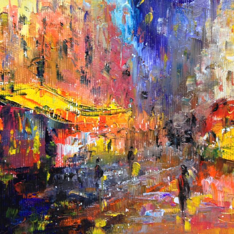 Original Expressionism Cities Painting by Konrad Biro