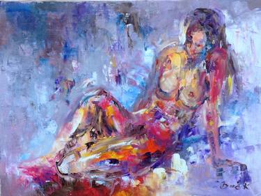 Original Abstract Nude Paintings by Konrad Biro