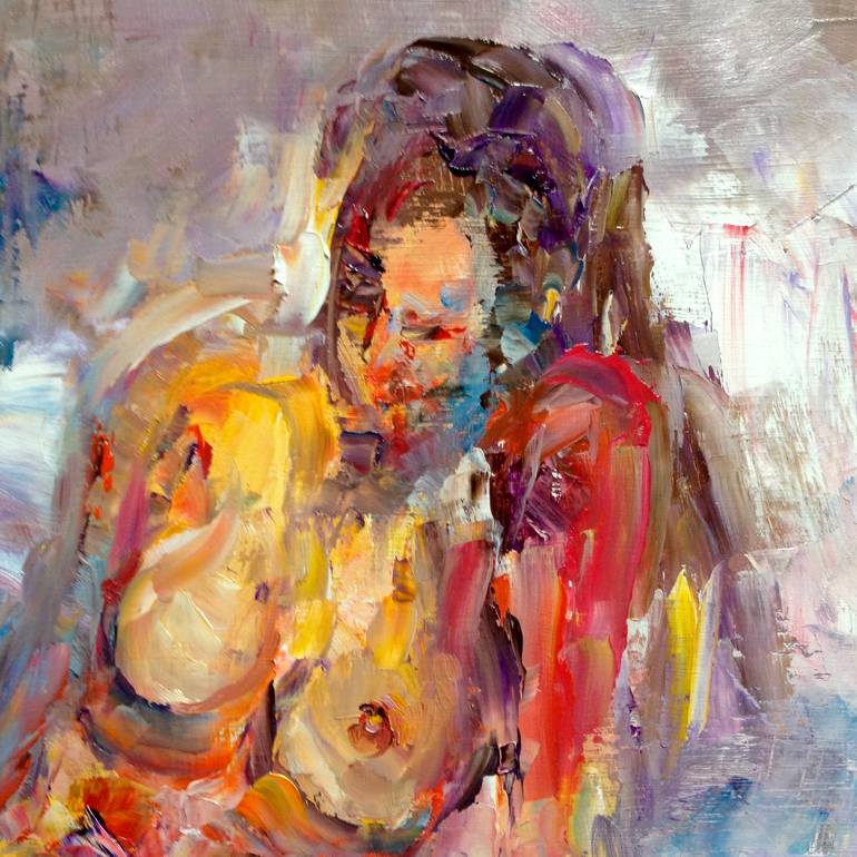 Original Abstract Nude Painting by Konrad Biro